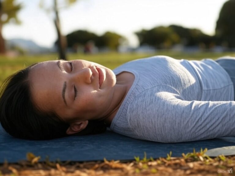 Can Sauna Blankets Help with Muscle Recovery After Workouts? relaxing and sleeping woman outside eyes closed lawn