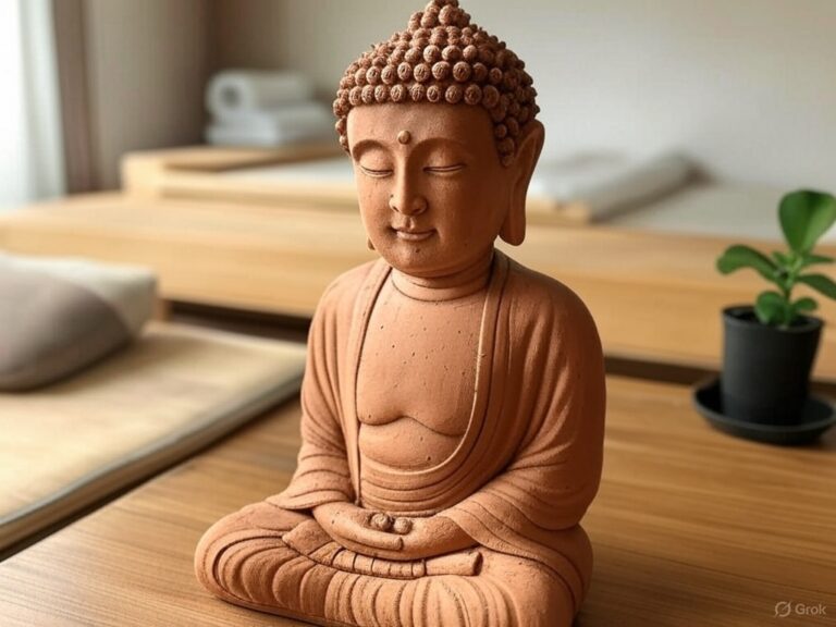 How Sauna Blankets Enhance Your Meditation Practice; buddha statue terracotta