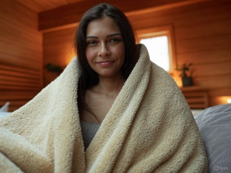 How Sauna Blankets Boost Detoxification Naturally; women in a sauna sauna