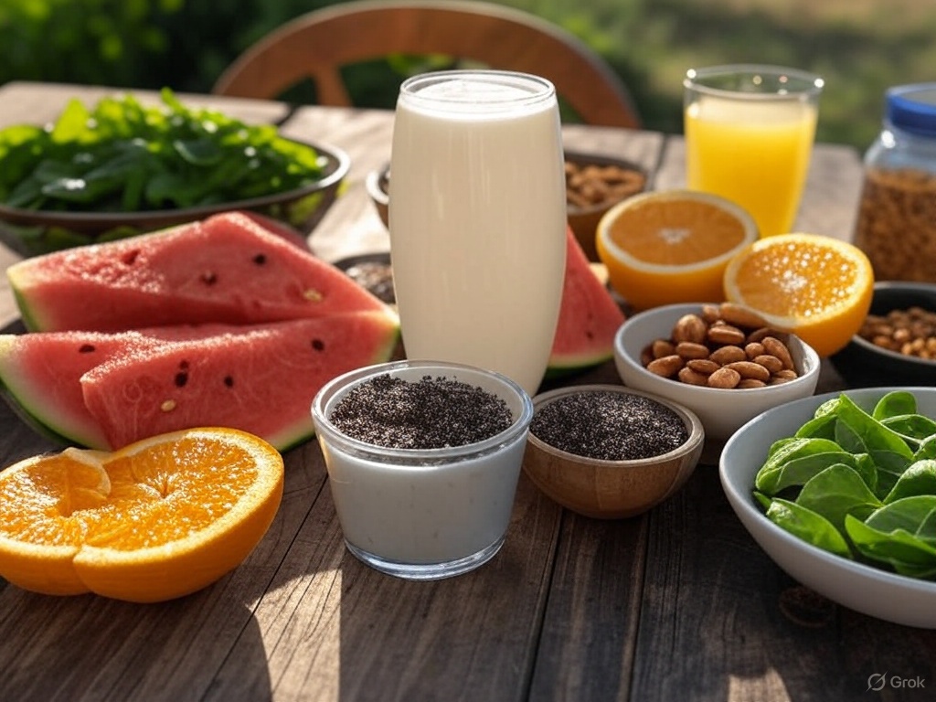Best Foods to Eat After Using an Infrared Sauna Blanket; table with fruits and nuts