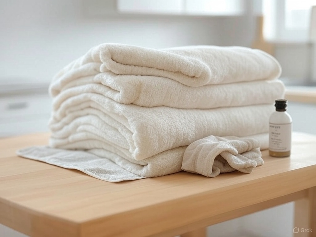 How to Clean Your Sauna Blanket Properly; stack of towels